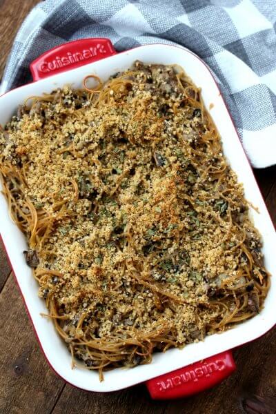 This Turkey Tetrazzini Casserole is easy, healthy and has been a family favorite of ours for years!  If you are looking for the best comfort food recipe, this is it!