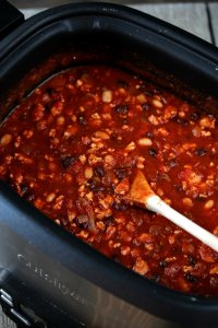 Slow Cooker Healthy Chicken Chili in the slow cooker