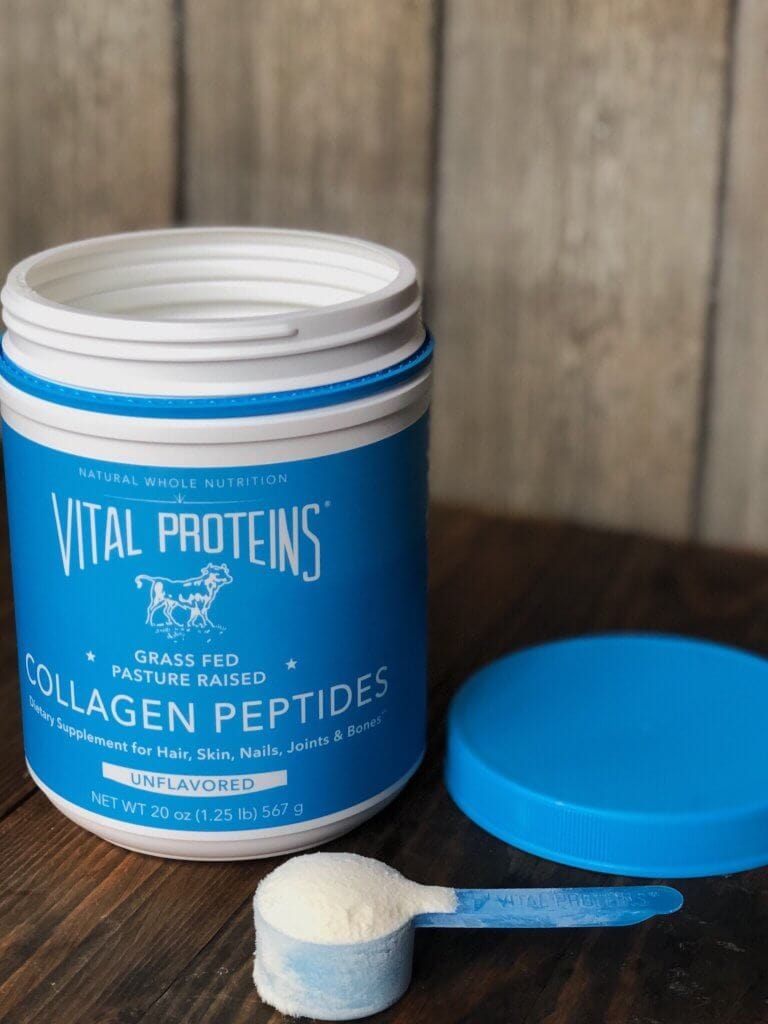 Picture of open container of collagen peptides